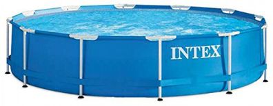 Intex 28210 Metal Frame Pool Aufstellpool Garten 6503 Liter Rund 366 x 76 cm