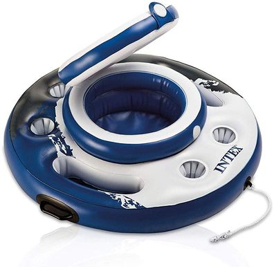 Intex 56822 Mega Chill Kühlbox Aufblasbarer Schwimmring 89 cm Getränkehalter