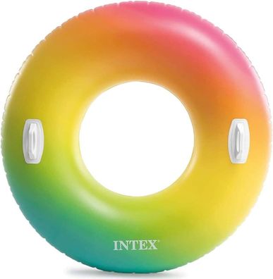 Intex 58202 Schwimmreifen Color 119 cm mit 2 Luftkammern massive Haltegriffe