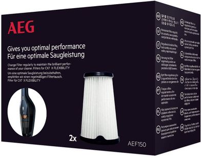 AEG AEF150 Austauschfilter für Akku-Handstaubsauger Modell HX6 CX7-2 2er Pack