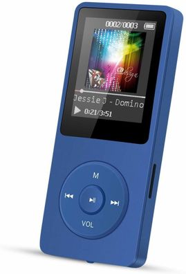 AGPTEK MP3 Player 8 GB 70 Stunden Wiedergabezeit OTG Funktion FM Radio Blau