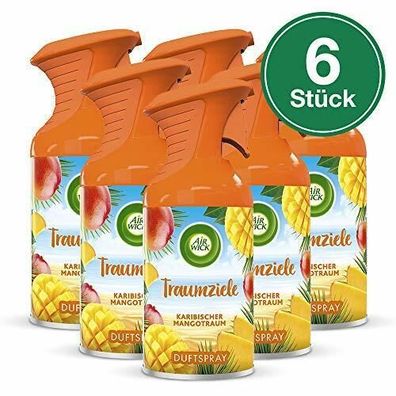 Air Wick Duftspray Karibischer Mangotraum Geruchsneutralisierend 6 x 250 ml