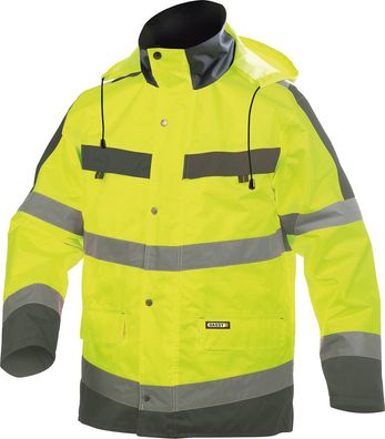 Dassy Warnschutz Regen-Parka Atlantis PES70 Neongelb/Zementgrau