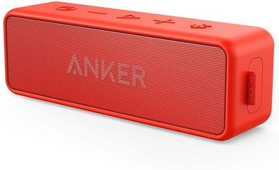 Anker SoundCore 2 Bluetooth Lautsprecher IPX5 24h Akku iPhone Android Rot