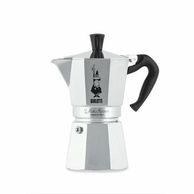 Bialetti 6800 Moka Express 6 Tassen Aluminium-Espressokocher Sicherheitsventil