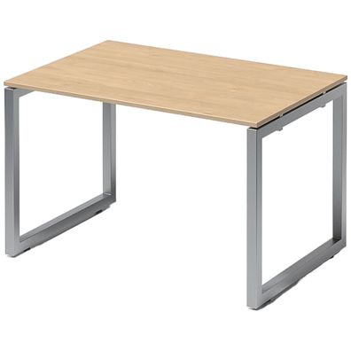 Bisley Cito Schreibtisch 120x80 cm, Tischplatte in Ahorn, O-Gestell in Silber - Bürot