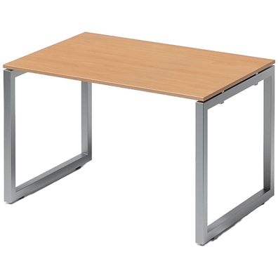 Bisley Cito Schreibtisch 120x80 cm, Tischplatte in Buche, O-Gestell in Silber - Bürot