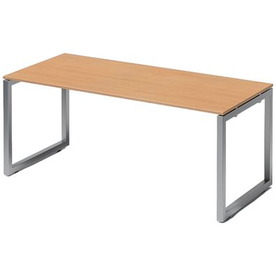 Bisley Cito Schreibtisch 180x80 cm, Tischplatte in Buche, O-Gestell in Silber - Bürot