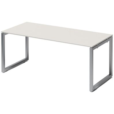 Bisley Cito Schreibtisch 180x80 cm, Tischplatte in grau, O-Gestell in Silber - Büroti