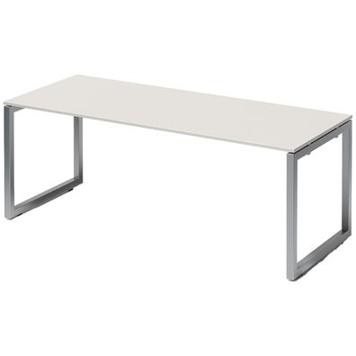 Bisley Cito Schreibtisch 200x80 cm, Tischplatte in grau, O-Gestell in Silber - Büroti