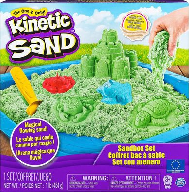 Kinetic Sand 6029059 Sandbox Spielset Spielsand grén Kinder ab 3 Jahren 454 g