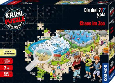 KOSMOS 697990 Krimi Puzzle Die drei ??? Fragezeichen Kids Chaos im Zoo 150 Teile