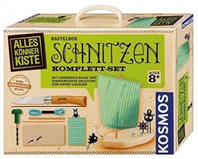 Kosmos AllesKönnerKiste 604257 - Schnitzen Komplett-Set Bastelbox Schnitzmesser