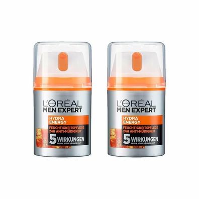 L'Oral Men Expert Hydra Energy Feuchtigkeitspflege Gesichtscreme 2 x 50 ml