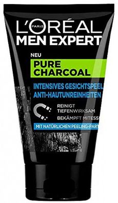 L'Oral Men Expert Pure Charcoal Gesichtspeeling Mitesser Herren Pflege 100 ml