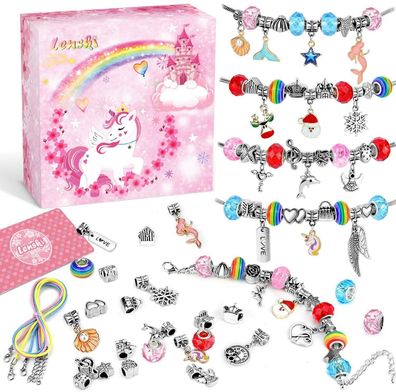 Lenski Mädchen Geschenk Spielzeug Charm Armband Kit DIY Schmuck Basteln Kreativ