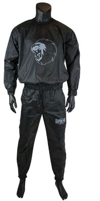 Super Pro Combat Gear Trainingsanzug / Sauna Suit Schwarz/Weiß