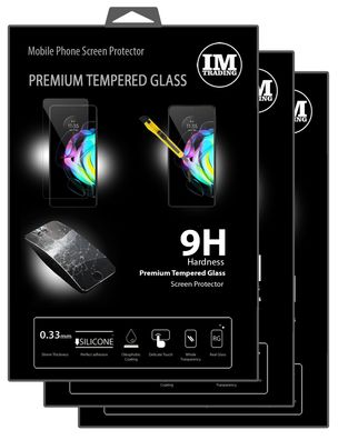 3X Panzer Schutz Glas 9H Tempered Glass Display Schutz Folie Display Glas Screen