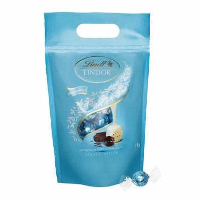 Lindt Lindor Stracciatella-Weiße-Schokoladekugeln Pralins Beutel 80 Kugeln 1 kg