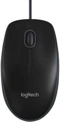 Logitech B100 Maus Kabel USB-Anschluss 800 DPI Optisch 3 Tasten PC Mac schwarz