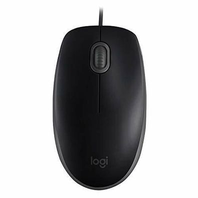 Logitech B110 Silent Maus 1000 DPI Optisch 3 Tasten USB PC Computer schwarz