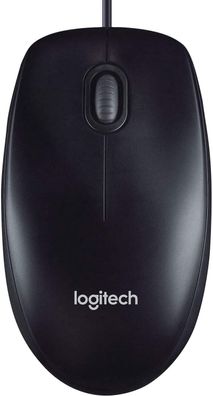 Logitech M90 Maus Kabel 1000 DPI USB 3 Tasten Links Rechtshänder PC Mac schwarz