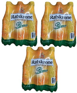 Ratskrone Pilsener Bier 4,9 % Vol 0,5 L Pet 18erPack EINWEG-Pfand MHD 07/24