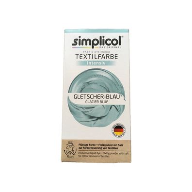 Simplicol Textilfarbe intensiv all in 1 -Flüssige Rezeptur "Gletscher Blau Neu!