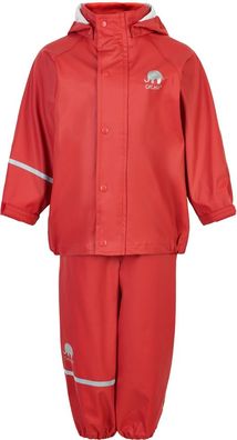 Celavi Kinder Regenset Basic Rainwear Set Solid PU Baked Apple Red