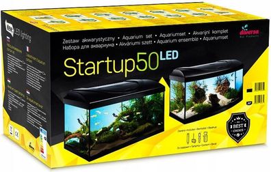 Diversa StartUp Set 50 LED 37,5 Liter rechteck Aquarium 50x25x30cm Glasaquarium