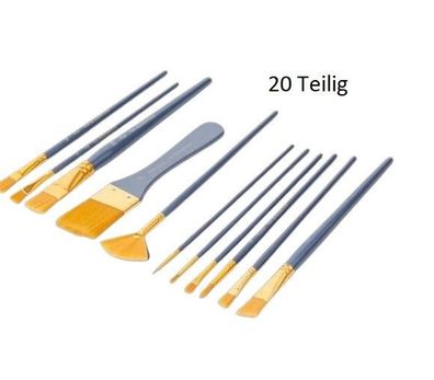 Van Bleiswijck Professionelles Pinsel-Set 20 teilige mehreren große Acryl Öl