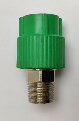 Aquatherm Fusiotherm Übergangsstück mit AG 20 x 1/2" Edelstahl 21308 green pipe