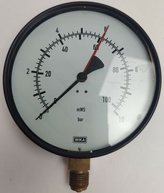 WIKA Manometer 0-10 bar / 0-100 mWS G1/2" Ø160mm 111.10-F-BG410P