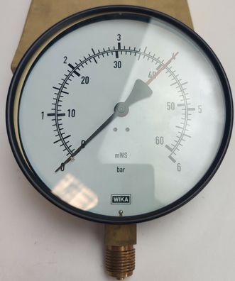 WIKA Manometer 0 - 6 bar / mWS Ø160mm AG ½“ 111.10.160.6barmWS 9010866