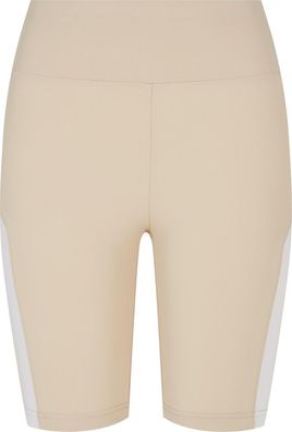 Urban Classics Damen Ladies Color Block Cycle Shorts Softseagrass/White