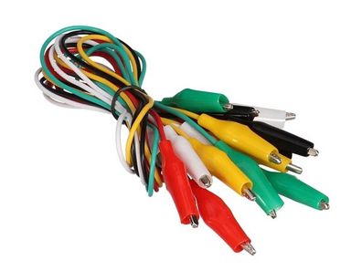 Velleman - CM11N Kabel-Set 10-tlg. 50 cm 5 Farben - Mit isolierten Abgreifklemen