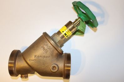 Kemper Weser Standard Freistrom Absperrventil DN50 2 3/8" AG 1740G05000 grün