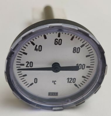 WIKA Bimetall Thermometer 0°C - 120°C Ø63mm Tauchschaft 100mm A4330063AKS