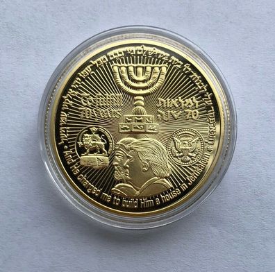 Donald Trump Medaille King Cyrus Jewish Temple Jerusalem Israel (MED230426)