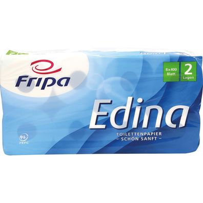 fripa 1010809 Fripa Toilettenpapier Edina, 2-lagig, hochweiß