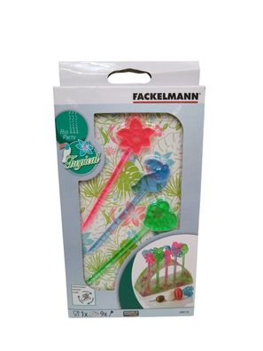 Fackelmann Snack Marker Spiese 9 Stück Snackspiese bunt mit Halter Partyspiese