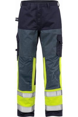 Fristads Flame High Vis Hose Kl. 1 2587 FLAM Warnschutz-Gelb/Marine