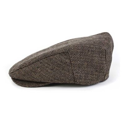 Brixton Cap Hooligan Brown Khaki Herringbone