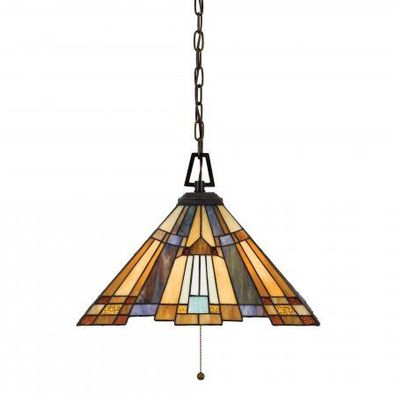 Elstead Lighting Inglenook Pendelleuchte 3-Light Down Tiffany-Stil Bronze E27