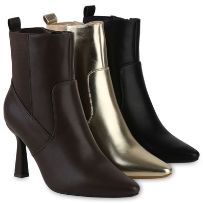 VAN HILL Damen Leicht Gefütterte Klassische Stiefeletten Spitz Basic Schuhe 840750