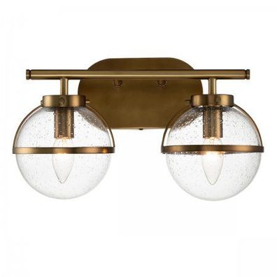 Elstead Lighting Hollis Wandleuchte 2-Light Messing Klarglas E14 IP44