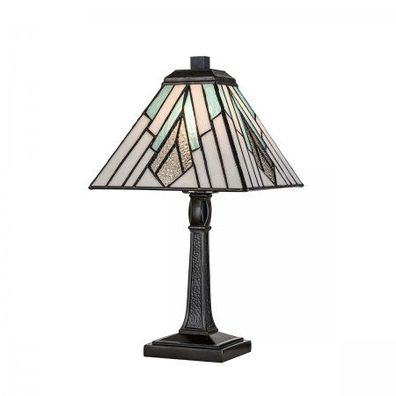 Elstead Lighting Alderley Tischleuchte Medium 1-Light Bronze E14 Tiffany mehrfarbig