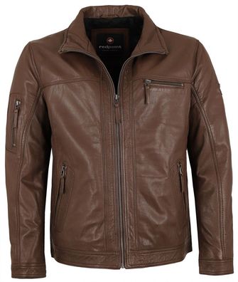 Redpoint - Herren Lederjacke Neuseeländisches Lammnappa dunkelbraun