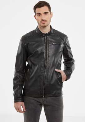 Jilani - Herren Lederjacke Lammnappa schwarz