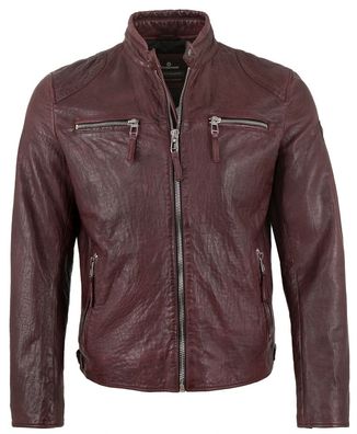 Milestone - Herren Lederjacke Lammnappa bordeaux